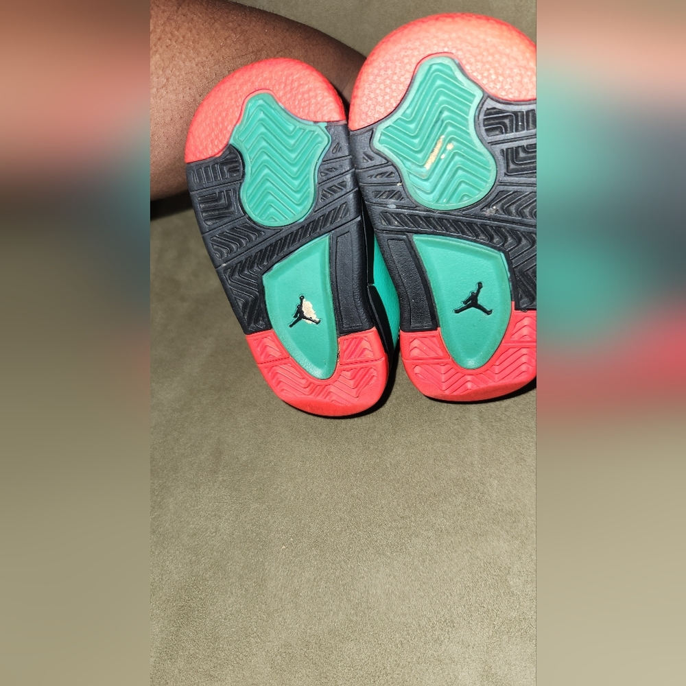FINAL PRICE!! NIKE AIR JORDAN DUB ZERO BLACK INFARED 23 GREEN BABY SHOES - Picture 4 of 4